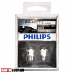  Philips Светодиодная автолампа W5W 1 LED (2шт.)